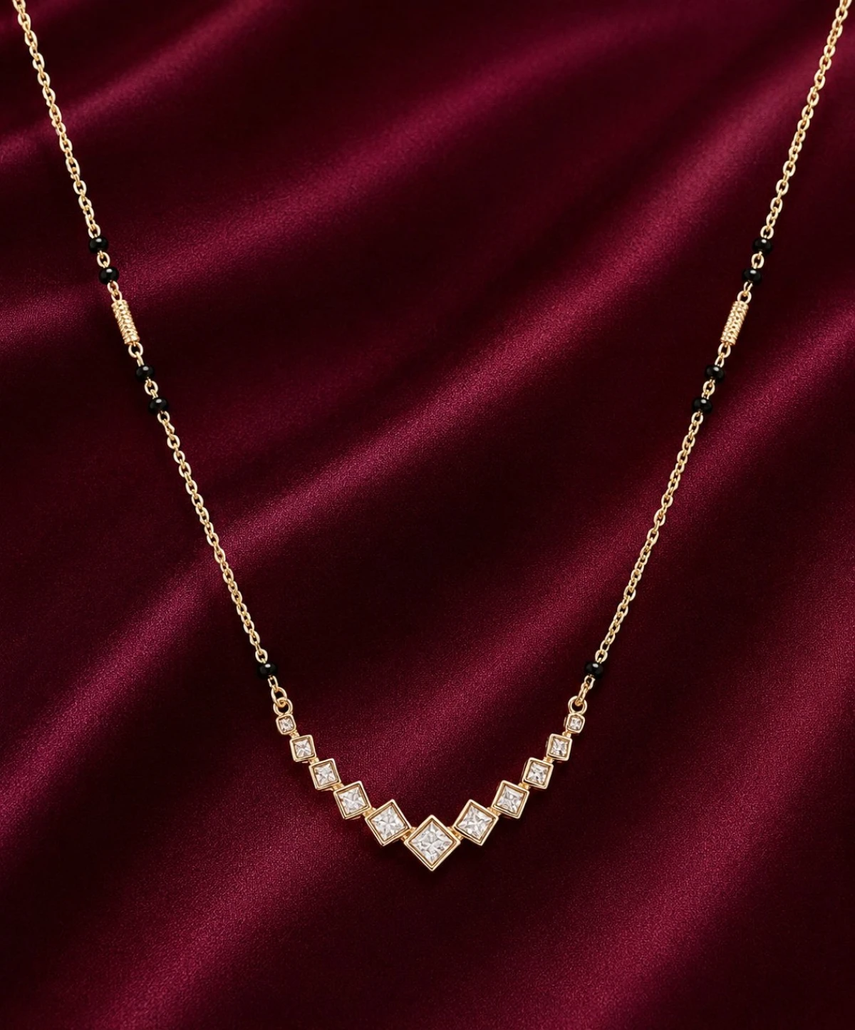 Gold Women’s Square CZ Mangalsutra