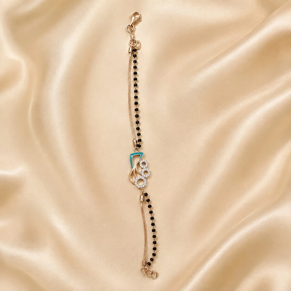 Gold Mangalsutra Bracelet with Elegant Charm