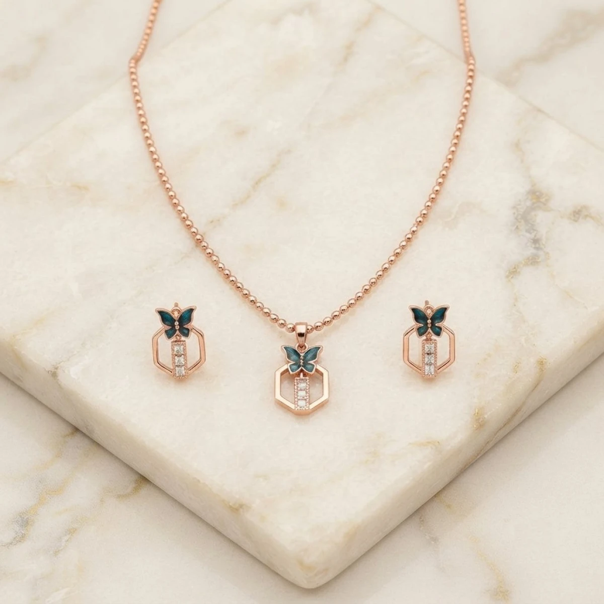 Silver Butterfly Charm Half Set