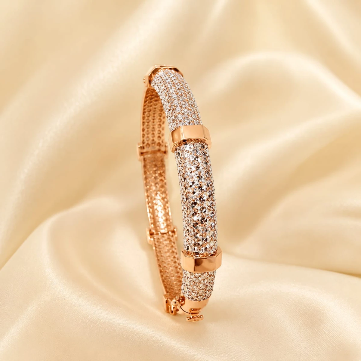 Gold Women’s Sparkling Textured Designer Bangle