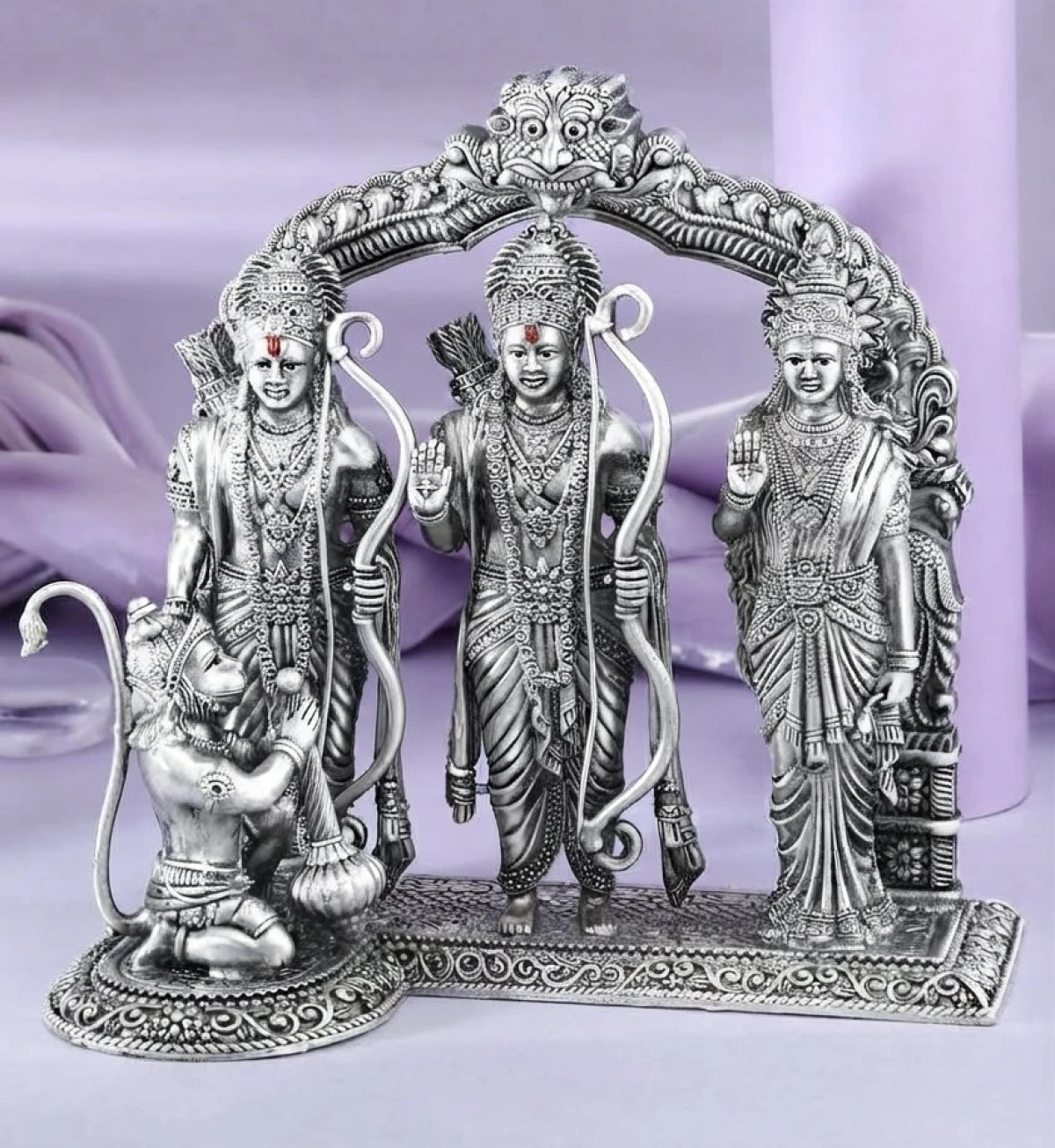 Majestic 925 Silver Ram Darbar Idol Set