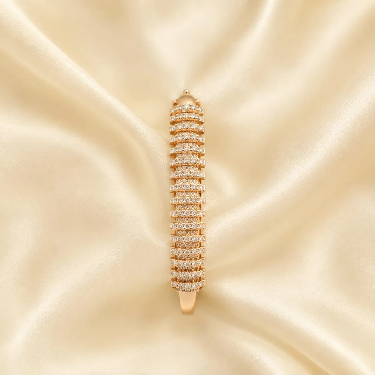 Gold Women’s Diamond-Style Tennis Bangle