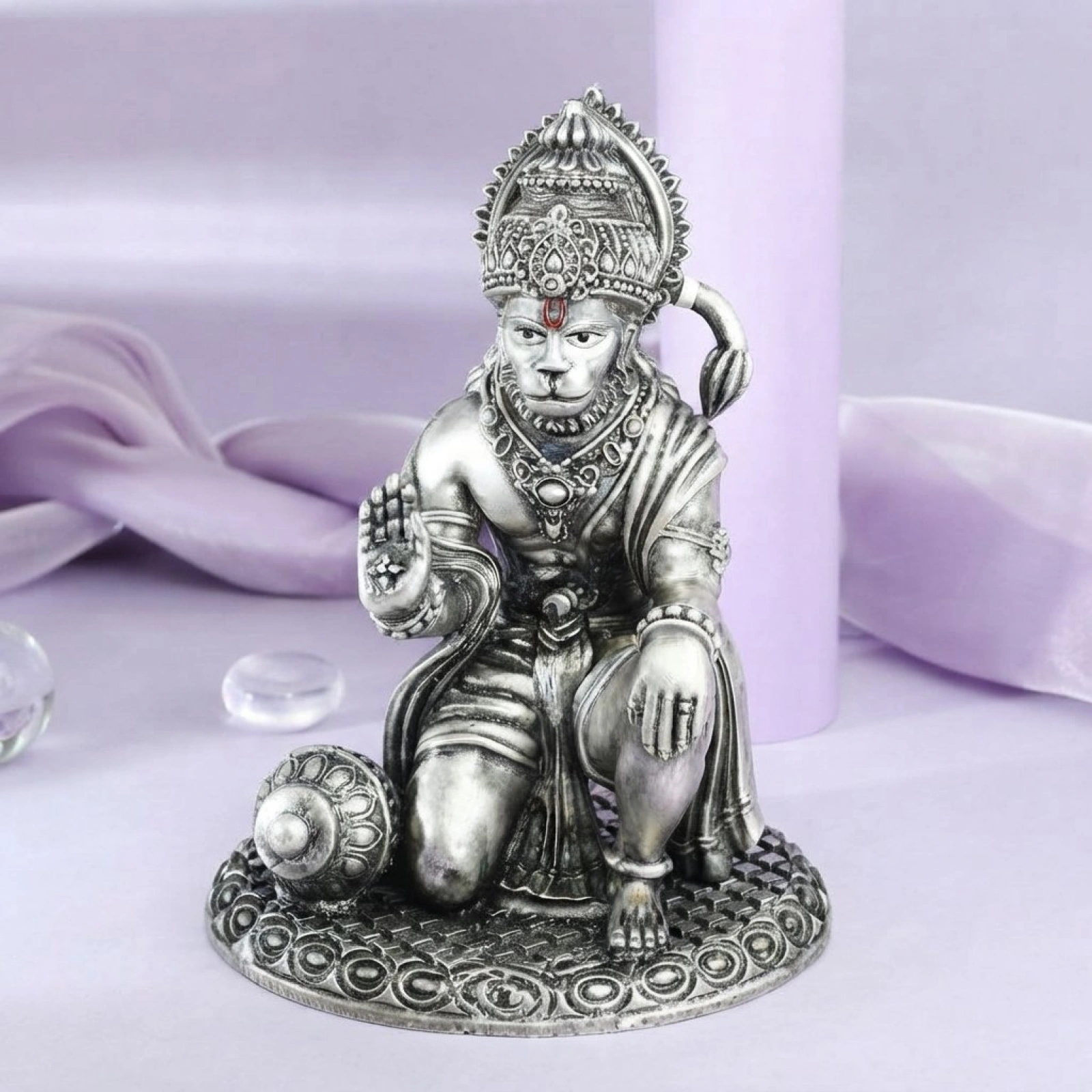 Premium 925 Silver Lord Hanuman Idol with Gada
