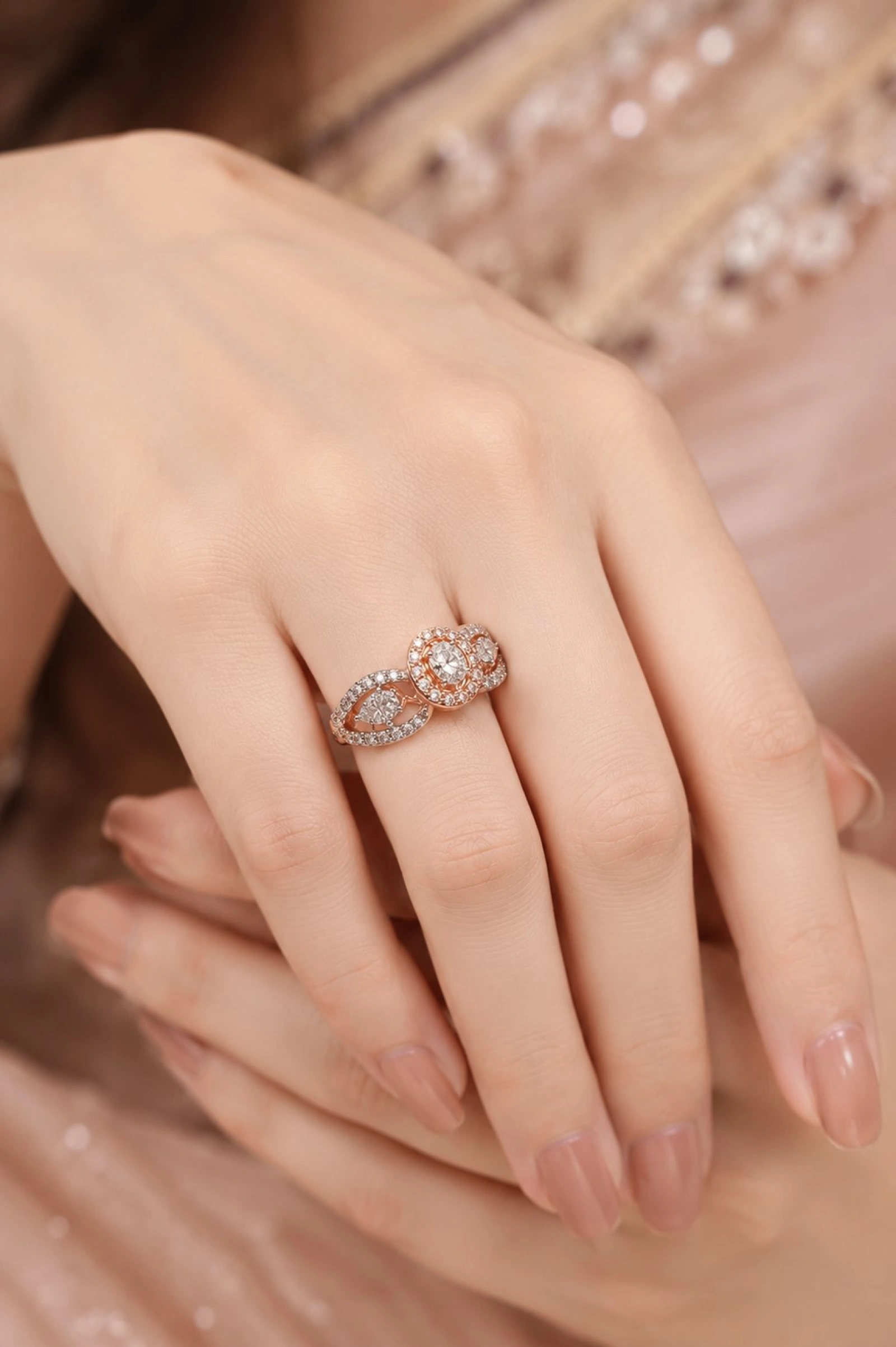 Multi-Stone Halo Diamond Ring