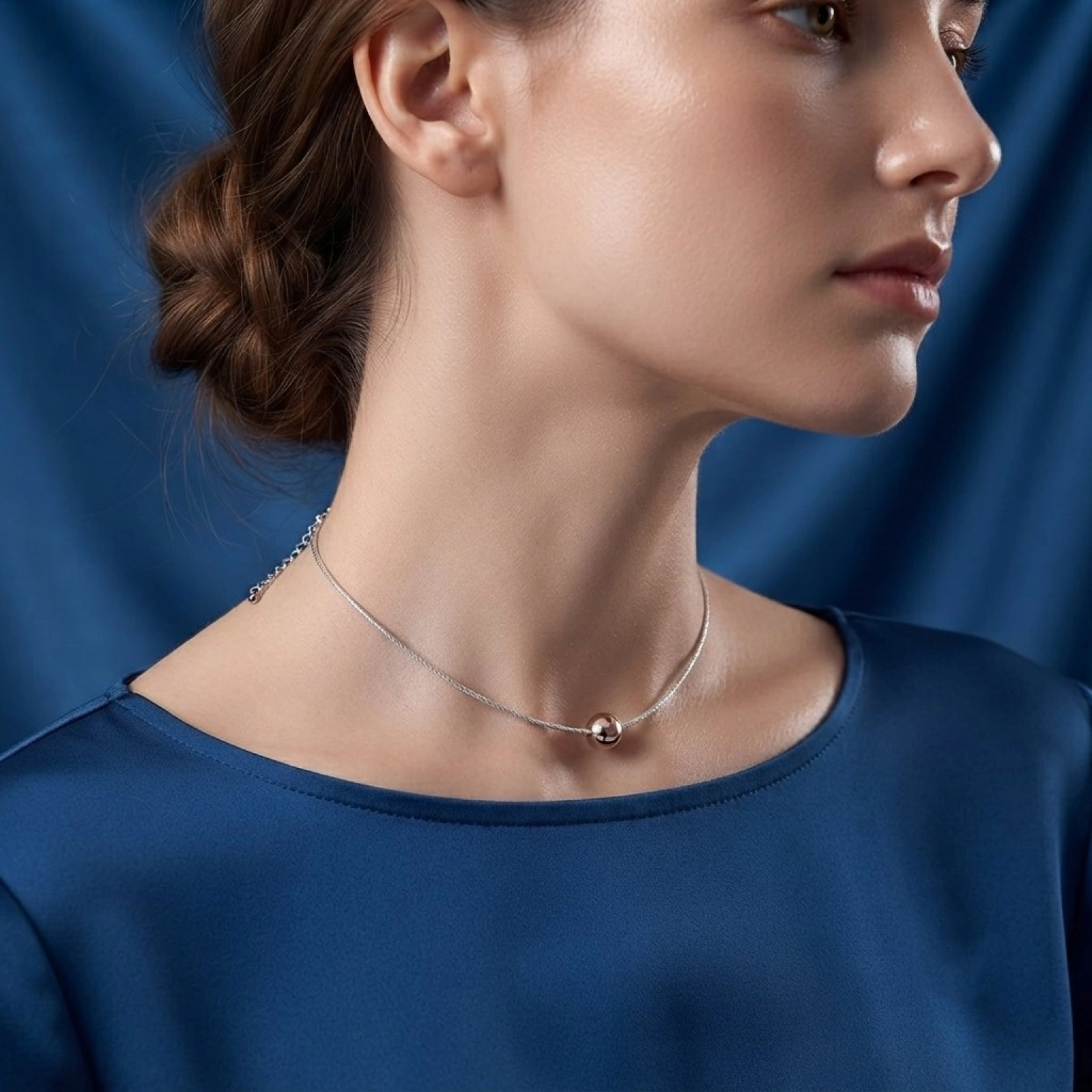 Minimalist Silver Bead Choker