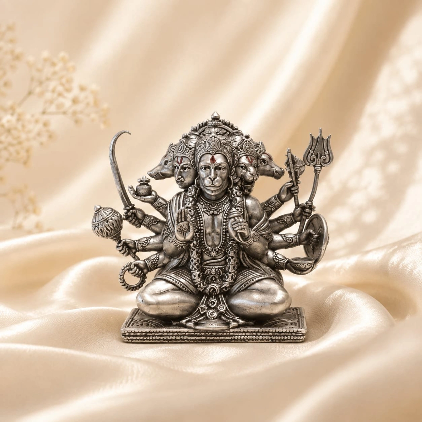 Panchmukhi Hanuman Silver Idol