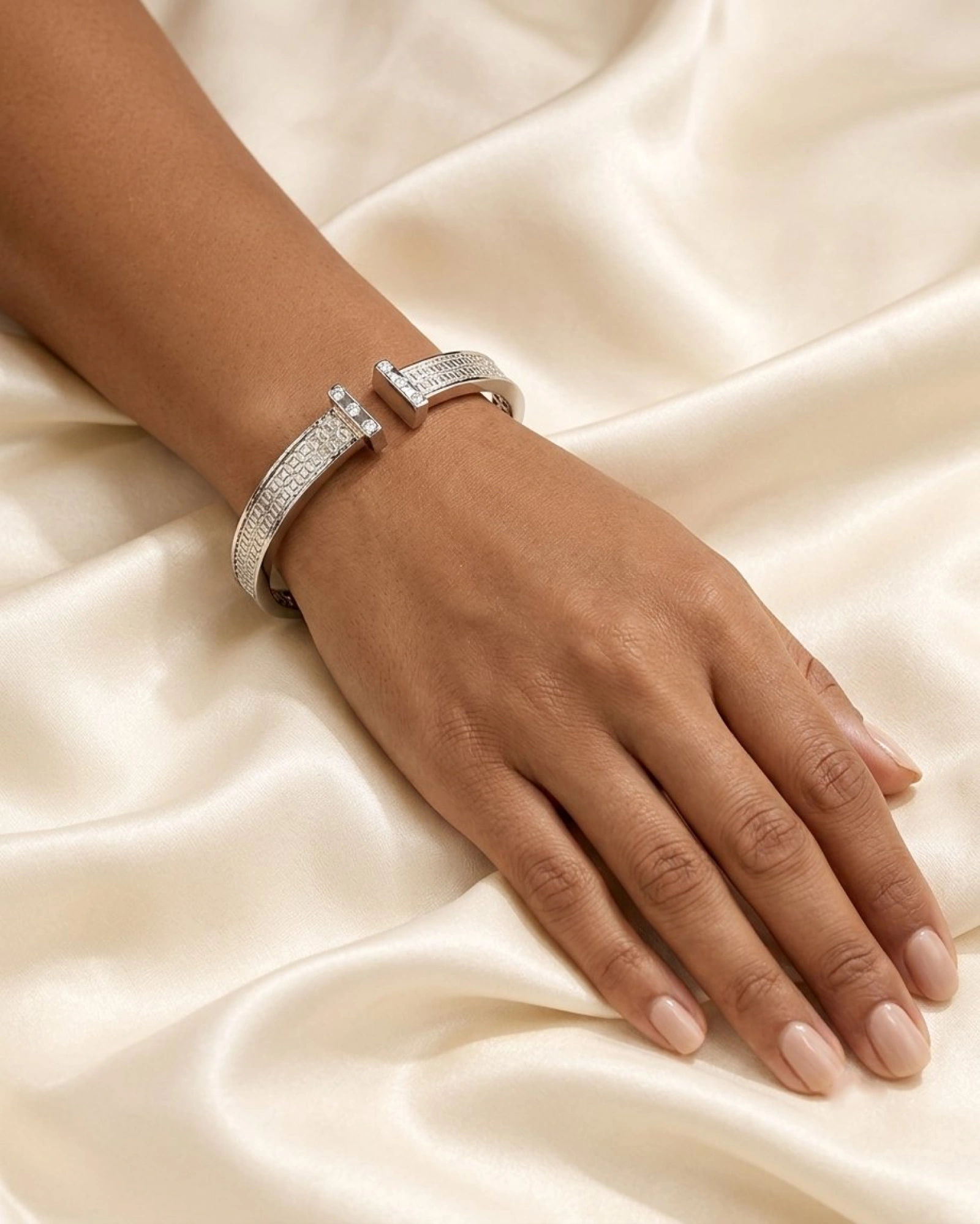Silver Geometric Cuff Bracelet