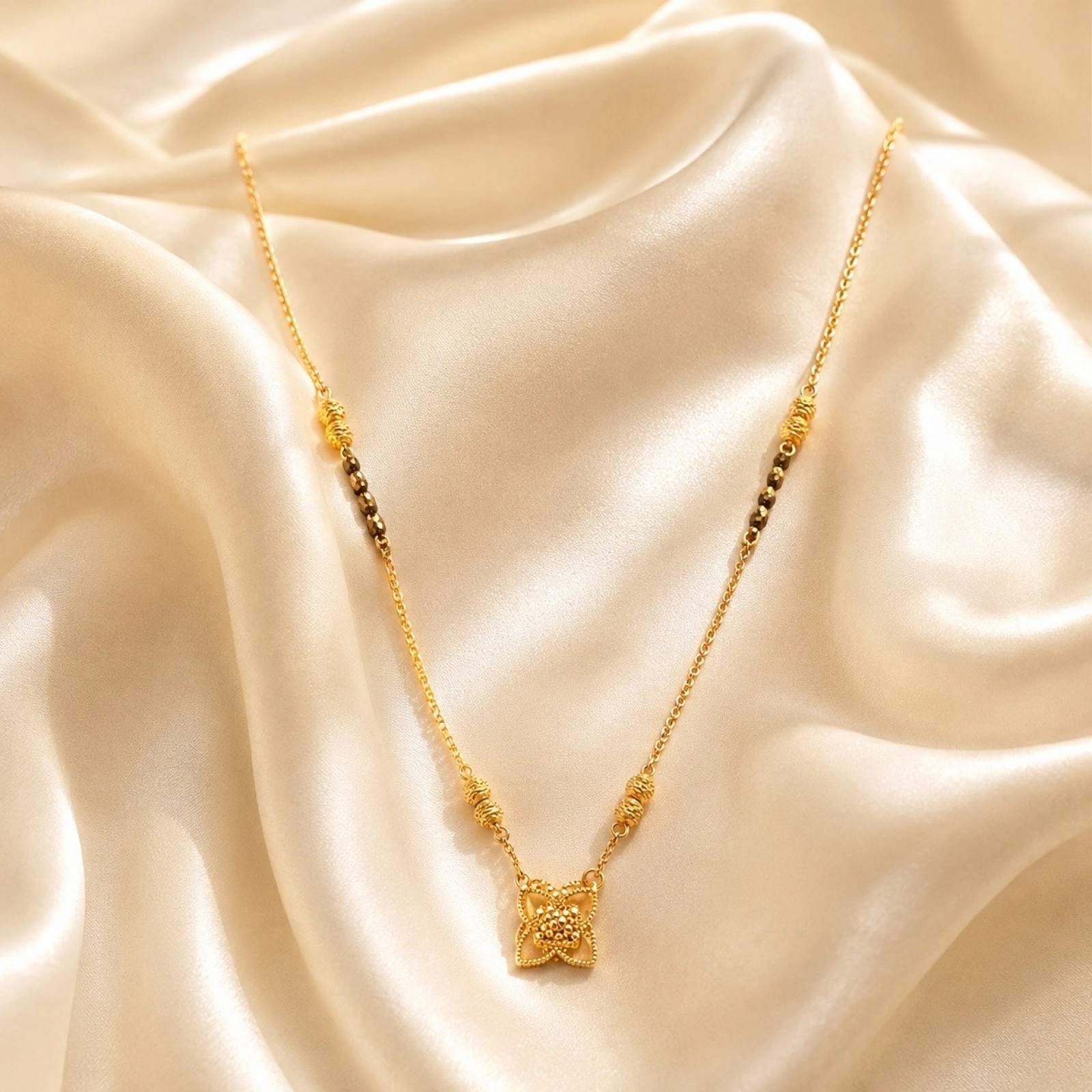 Women’s Gold Floral Mangalasutra Set