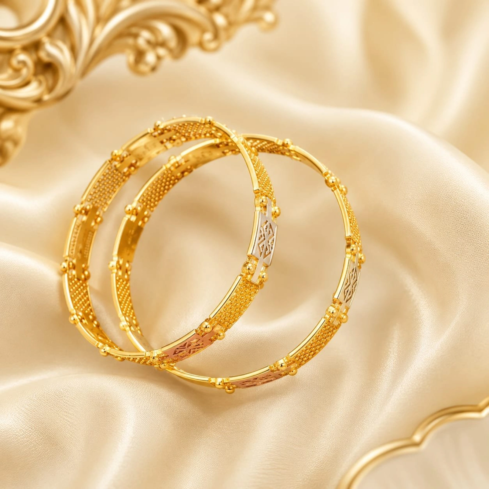 Women’s Gold Beaded Designer Bangle