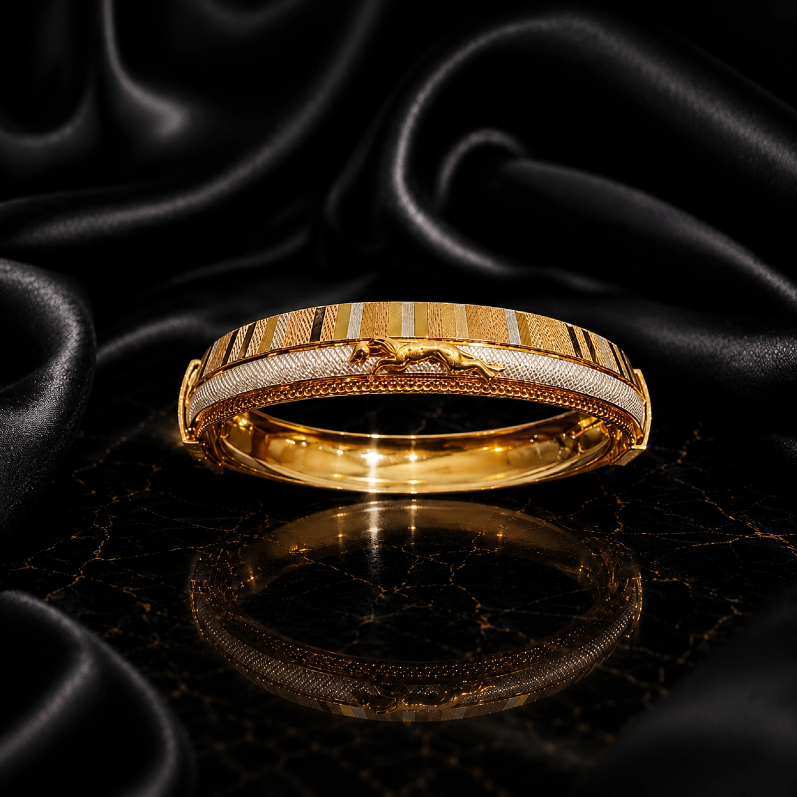 Gold Horse Motif Men’s Kada