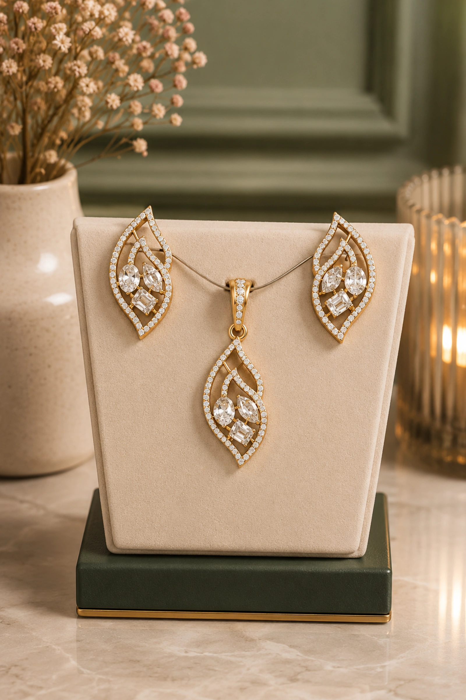 Imperial Diamond Locket Set