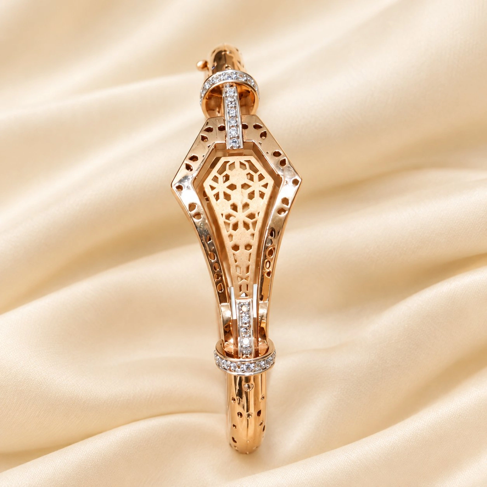 Rose Gold Geometric Filigree Bracelet