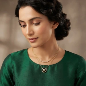 Exquisite Diamond Layered Circle and Bar Necklace Gallery View