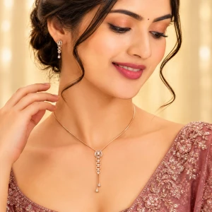 Gold CZ Pendant Set for Women Gallery View