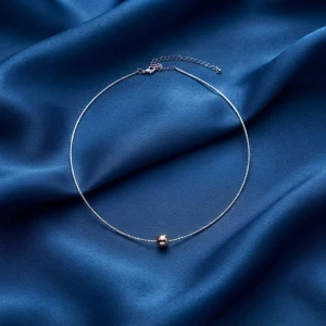 Minimalist Silver Bead Choker Gallery View