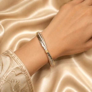 Elegant Gold Women’s Dual-Tone Designer Bangle Gallery View