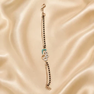 Gold Mangalsutra Bracelet with Elegant Charm Main View