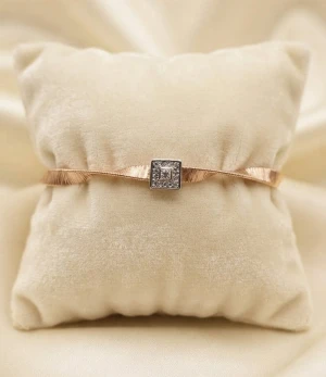 Silver Geometric Pavé Square Bracelet Gallery View
