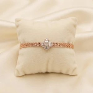 Silver Clover Baguette Crystal Bracelet Main View