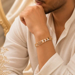 Majestic Link Gold Men's Kada Gallery View