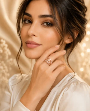 Rose Gold Women’s Floral Statement Ring Gallery View