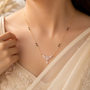 Elegant Gold Women’s Mangalsutra with Delicate Pendant Gallery View