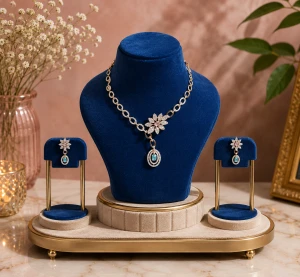 Opulent Gold Floral Necklace Set Main View