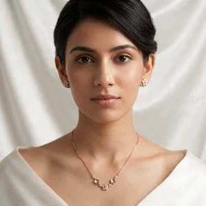 Silver Women’s Floral Pendant Set Gallery View