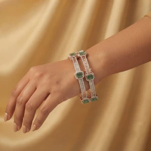 Emerald and Diamond Rose Gold Kadas Gallery View