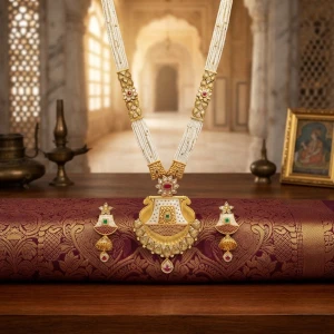 Royal Meenakari Long Necklace Set Main View