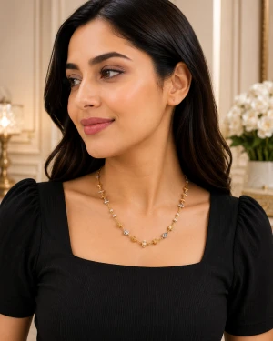 Artisan Gold Geometric Tricolor Bead Chain Gallery View