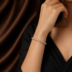 Elegant Chevron Pattern Gold Bangle Gallery View