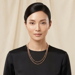 Rose Gold Double-Layer Textured Bead Chain Gallery View