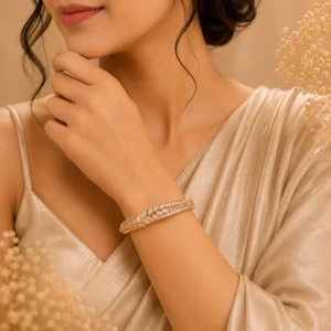 Rose Gold CZ Designer Women’s Bangle Gallery View