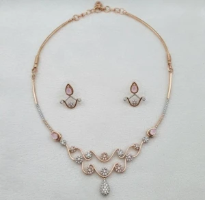 Rose Gold Diamond Mother-of-Pearl Floral Half Set Gallery View
