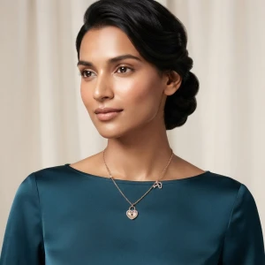Gold Heart Lock and Key Pendant Necklace Gallery View