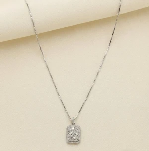 925 Silver Elegant Rectangular Pendant Set Main View