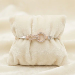 Silver Interlocking Loop Pavé Bracelet Main View