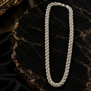 925 Sterling Silver Bold Interlocking Chain for Men Gallery View