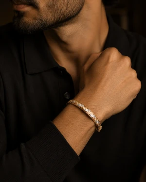 Elegant Gold Finish Men’s Kada Gallery View