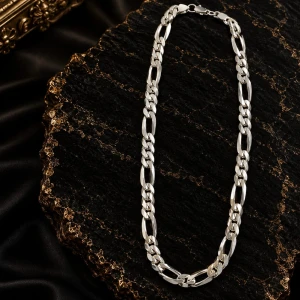 925 Sterling Silver Classic Figaro Chain for Men Gallery View