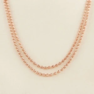 Rose Gold Double-Layer Textured Bead Chain Main View