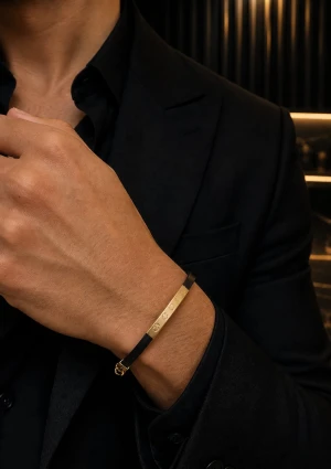 Men’s Gold & Black Premium Designer Bracelet Gallery View