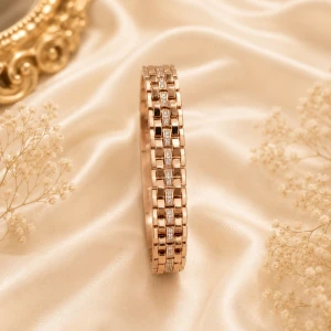 Men’s Gold Link Pattern Kada Main View