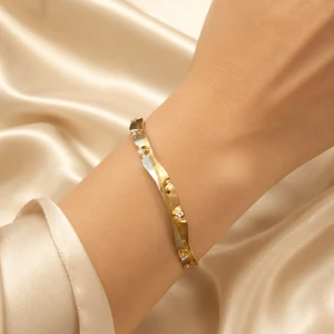 Elegant Gold Women’s Two-Tone Designer Bangle Gallery View