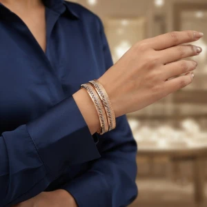 Elegant Gold Women’s Bangle Set Gallery View