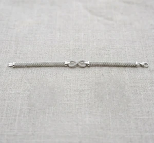 Sterling Silver Cubic Zirconia Infinity Mesh Bracelet Gallery View