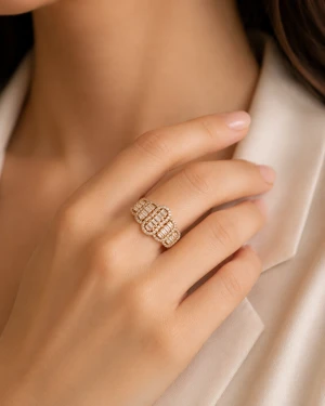 Rose Gold Women’s Statement Ring Gallery View