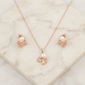 Silver Pearl Floral Half Set Main View