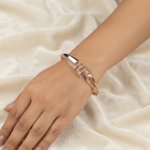 Elegant Rose Gold Openwork Designer Kada for Women Gallery View